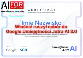 Google Umiejętności Jutra AI 3.0 — ruszył nabór