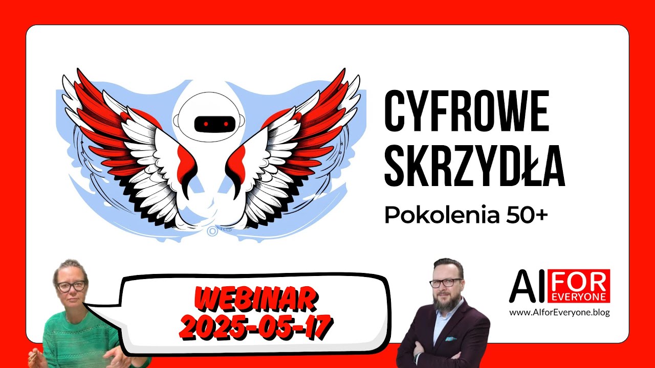 Video thumbnail: Cyfrowe skrzydła AI pokolenia 50+, a video from the AI for Everyone channel
